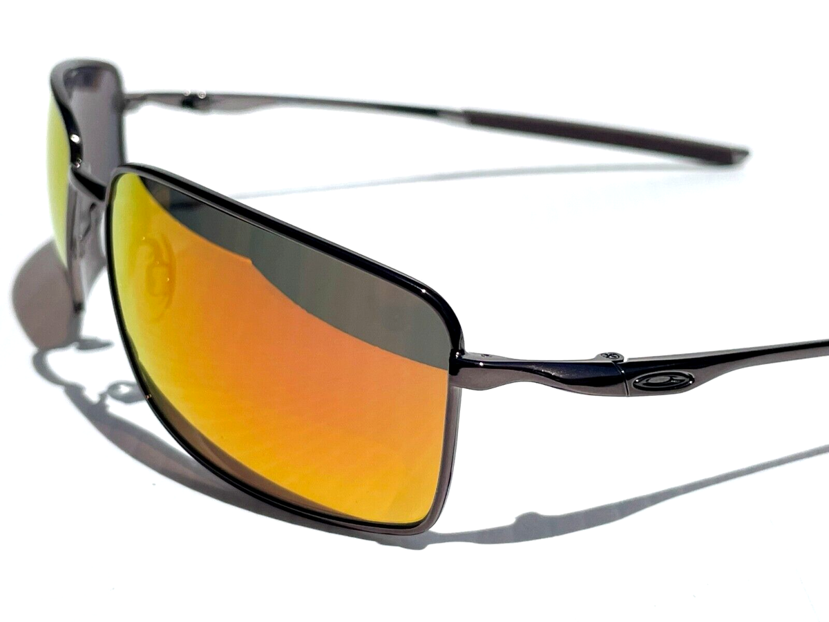 Oakley SQUARE WIRE Titanium Silver w POLARIZED Galaxy Ruby Lens