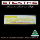 <!--F#f_0-->Holden HQ GTS Coupe Monaro LS Sedan Statesman - Scissor Jack Usage Decal Sticker<!--F/-->