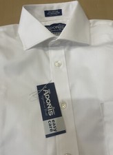 NWT Adonis Junior Size 14 Year Solid White Cufflink Dress Shirt Easy Care