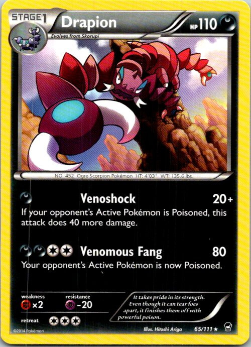 Drapion 65/111 Pokemon Furious Fists Near Mint