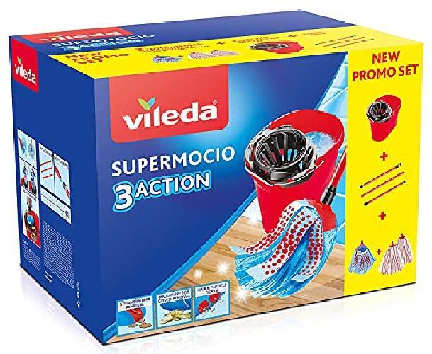 Vileda Lavapavimenti Box Sistema Lavapavimenti, Set Con Strizzatore, ?Rosso, 28.