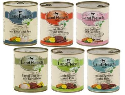 Landfleisch Dog Adult 18 x 800g Dosen - max. 5 Sorten wählbar Hundefutter