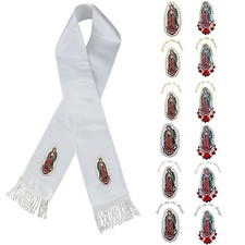 Lady of Guadalupe Virgin Mary Embroidery Christening Baptism Stole Scarf Sash