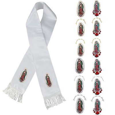  Lady of Guadalupe Virgin Mary Embroidery Christening Baptism Stole Scarf Sash 