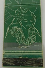 Matson Lines To Hawaii Austria Hawaiian Lady Leah Vintage Matchbook Cover