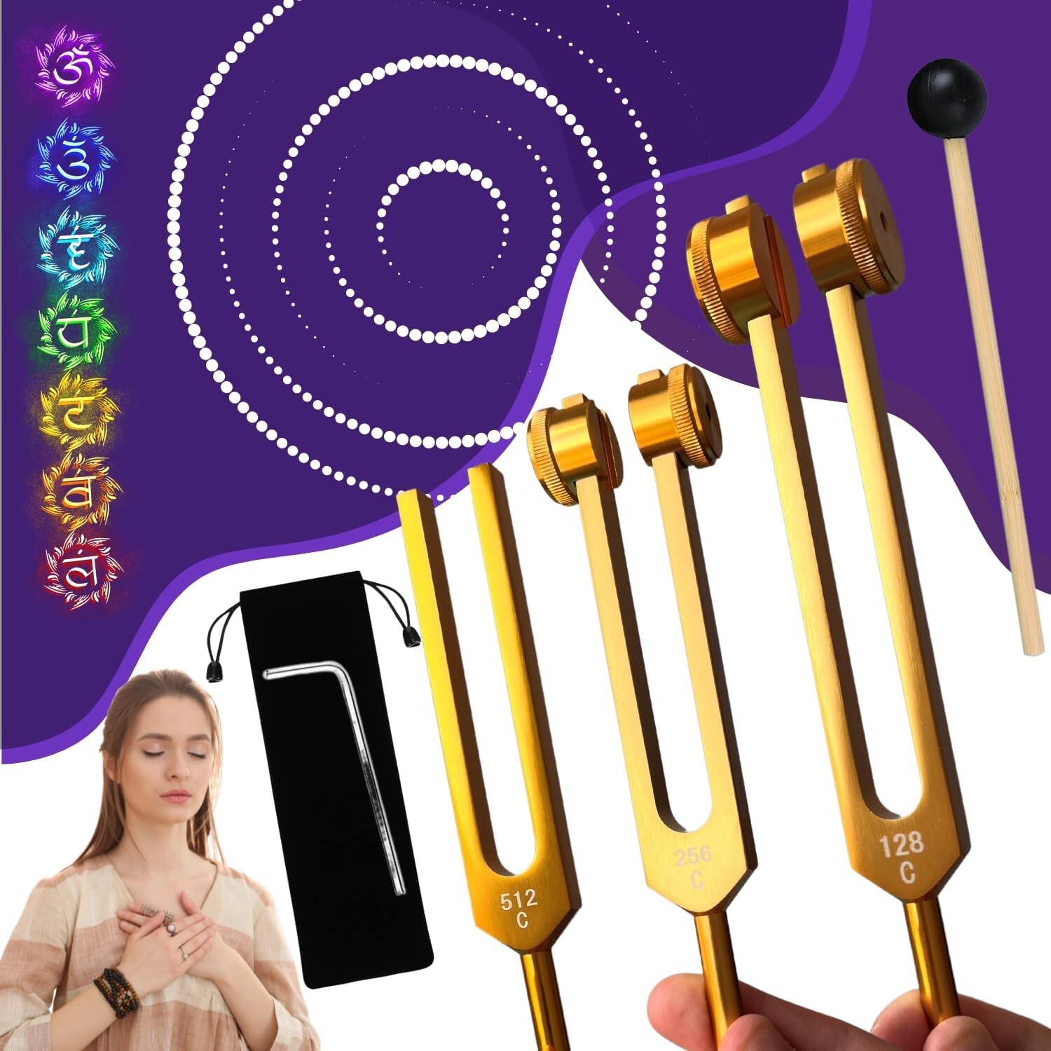 Diapasons 128hz 256hz 512hz pour soulager le stress et les tensions