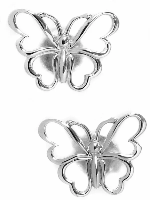 Tiffany Co. Sterling Silver Stencil Butterfly Stud Earrings in