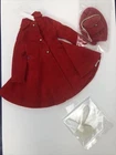 12” Vintage Mattel Barbie Skipper Outfit 1960’s Dress Coat Red Jacket Gloves L10