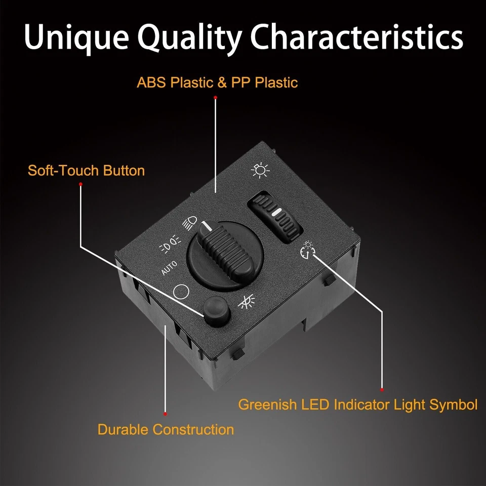 Headlight Switch & Fog Light Switch Button for 03-07 Chevy Silverado GMC Sierra Foto 4 de 4