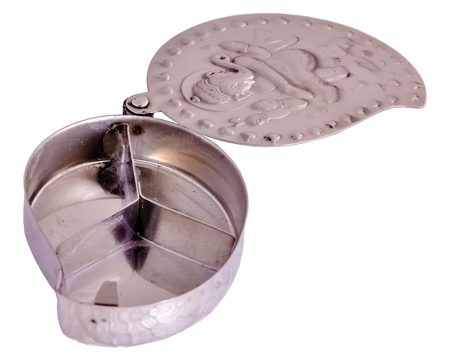 Stainless Steel Chandan Roli Tika Box Chopda Kumkum Holder Home Temple Pack 1