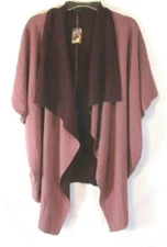 New H by Halston Knit Poncho Cardigan Sweater Sz XS Purple A280154 Women AA503