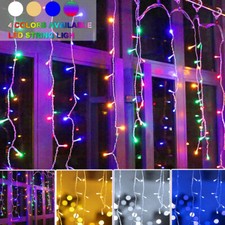 Curtain Icicle Lights Wedding Party 96 LED Fairy String Christmas Indoor Outdoor