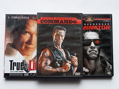 Lotto 3 Dvd editoriali Arnold Schwarzenegger TRUE LIES, COMMANDO, TERMINATOR