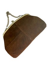 vintage 50s brown suede handbag beautiful soft suede, excellent condition