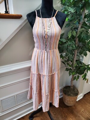 strappy knee length dress Emma A-line Strappy Polycotton Knee-length Dress