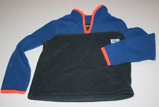 New OshKosh Boys 4 5 Yr Fleece Pull Over Jacket Sweatshirt Blue Gray Colorblock