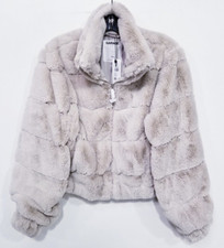 Garage Bomber Vail Fur Bomber/puffer Jacket Sz S - Pebble Grey