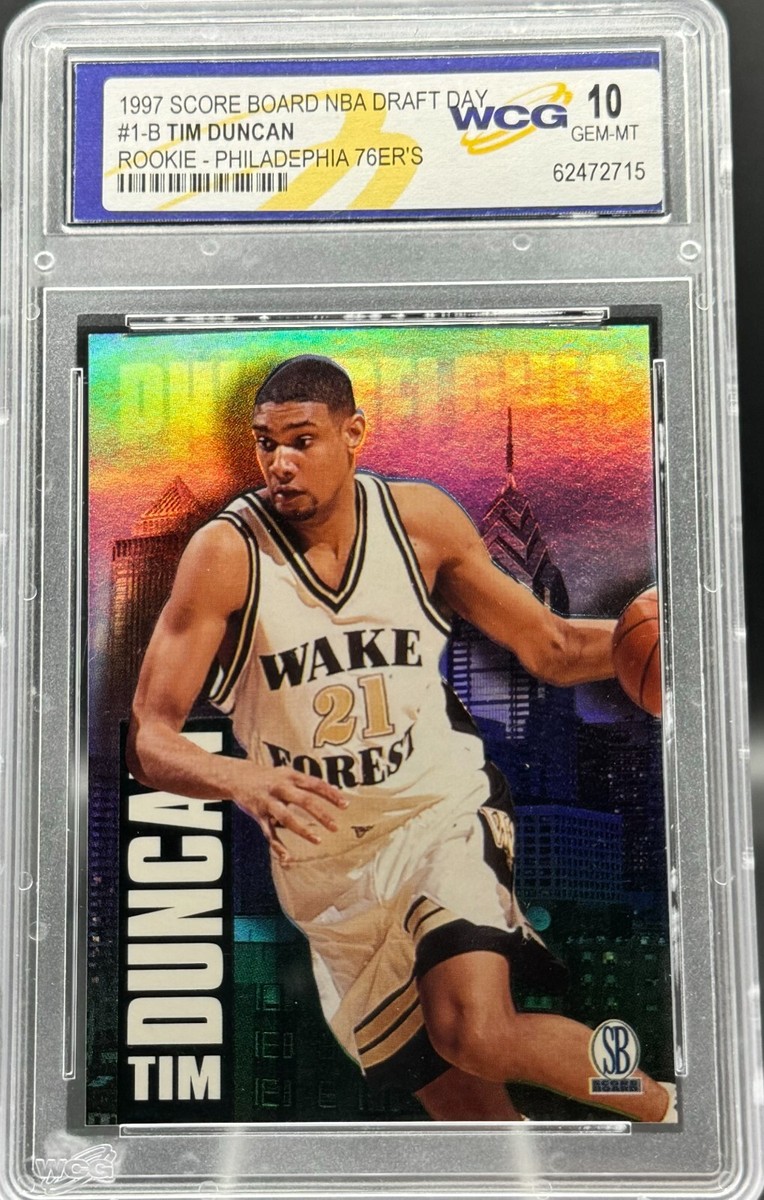 1997 Score Board NBA Draft Day Tim Duncan Rookie Card Gem Mint 10