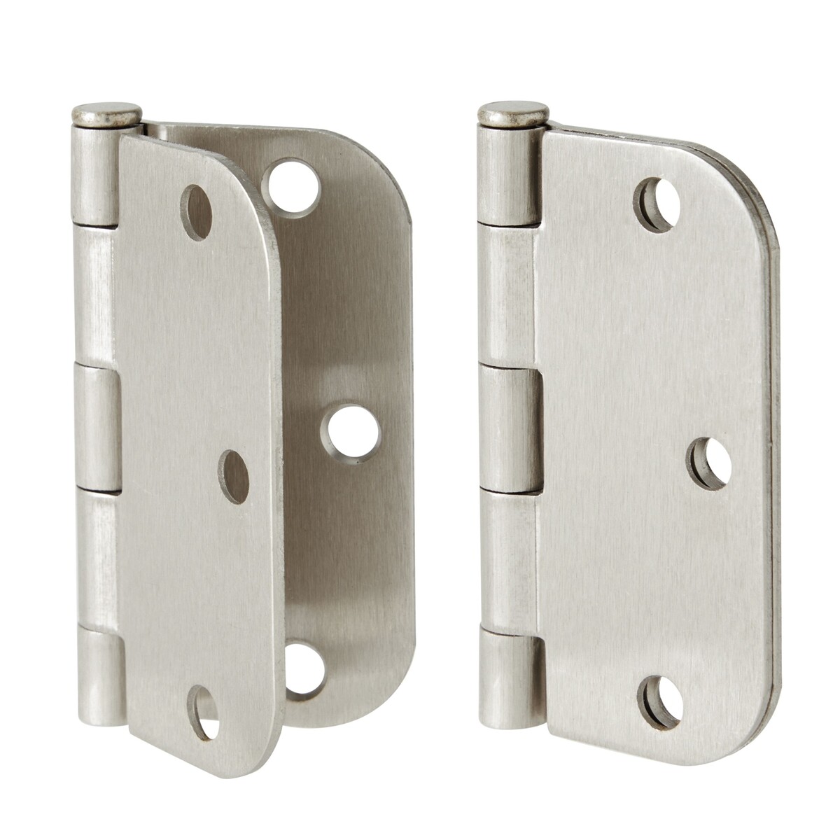 24 Pack Brushed Nickel Door Hinges, 3.5 Inch Rounded Hardware with Screws