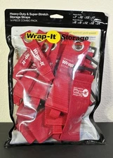 Wrap-It Storage Heavy Duty & Super Stretch  Storage Straps 14 Piece Comb Pack