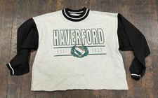 VTG Haverford College NCAA Collegiate 1990s Crop Top Sweatshirt Womens Medium