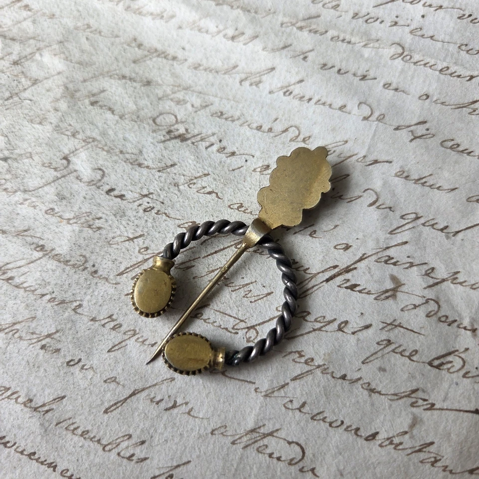 Fibule Provençale Ancienne XIXè Argent Strass Silver Fibula 19thC - Photo 3/4