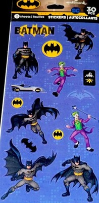 DC BATMAN 30 STICKERS           6 1/3  X 3  JOKER   2 SHEETS AWESOME   