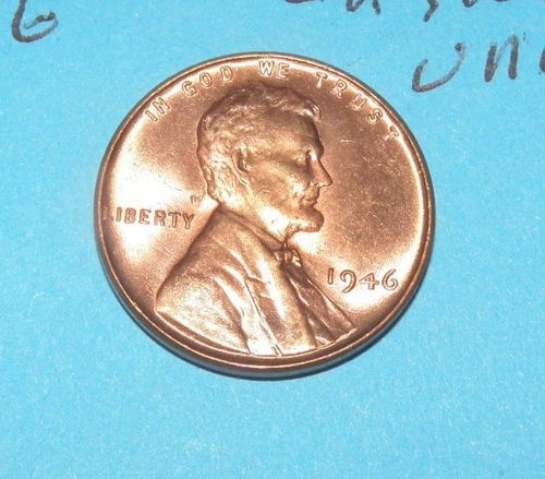 1946     LINCOLN WHEAT CENT   CHOICE BRILLIANT RED UNCIRCULATED  #3