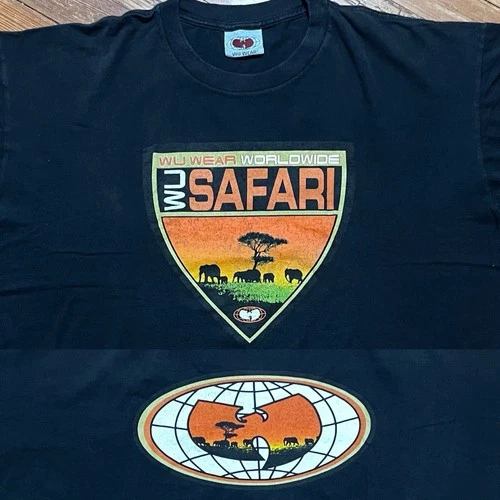 Wu Wear Safari Shirt Size 2XL Wu Tang Clan Rap Hip H 1990s vintage concert t-shirt, vintage, size XXL, single stitch, B+ condition