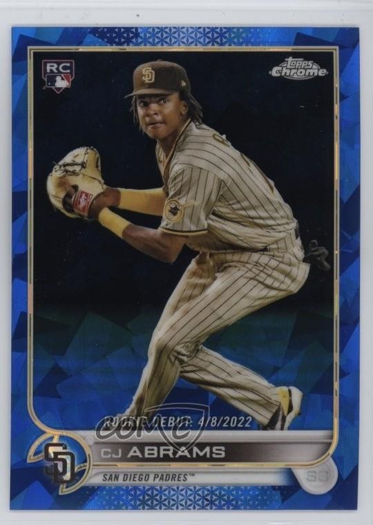 2022 Topps Chrome Update Sapphire Rookie Debut CJ Abrams #US222 Rookie RC 05rp