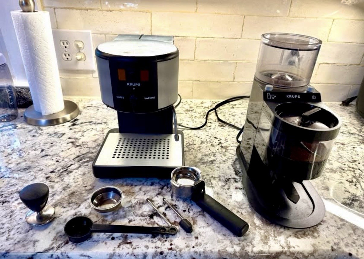 Krups Pump Espresso Machine Package Including Dosing Grinder