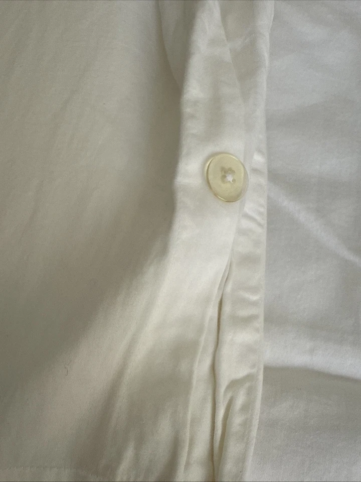 Funda nórdica completa/queen de lujo Pottery Barn de algodón egipcio blanco roto Foto 4 de 4