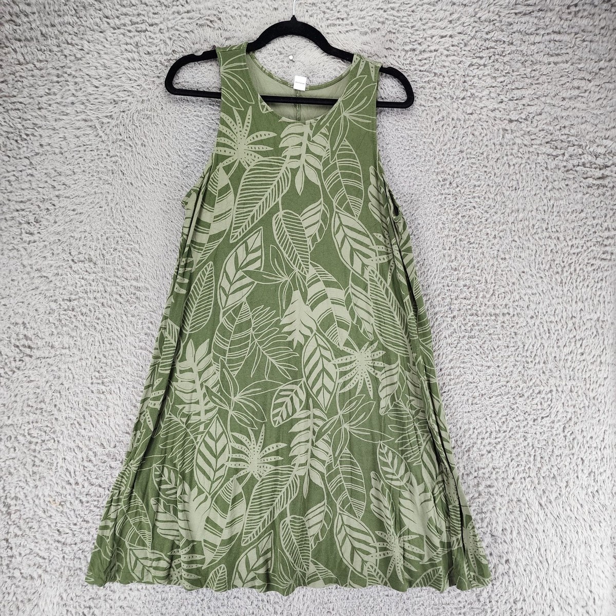Old Navy Dress Womens Large Green Floral Print Sleeveless | eBay