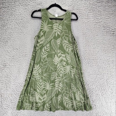 Old Navy Dress Womens Large Green Floral Print Sleeveless | eBay