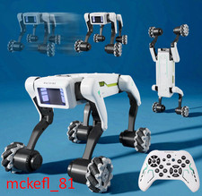 Stunt Robot Dog RC Toy with Wheels, Programmable Voice Remote Control