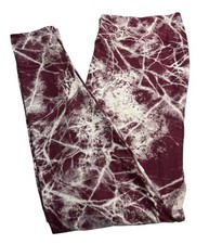LuLaRoe Leggings TC Tall Curvy MAUVE PINK Snow Ice Lightening Glass Modern Fun
