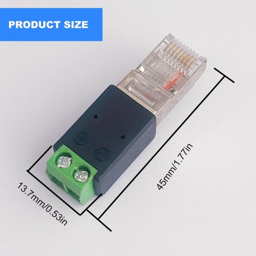 4Pcs RJ45 Screw Terminals Connector Rj45 Male to 485 2Pin Green Terminals - Afbeelding 8 van 8