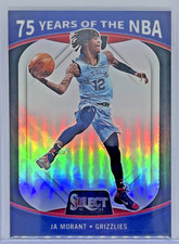 2021-22 Panini Select NBA Ja Morant 75 Years of the NBA #54 Memphis Grizzlies