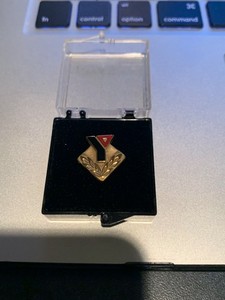 Vintage YMCA The Y Hat Pin Lapel Gold Tone Black Red Logo Insignia
