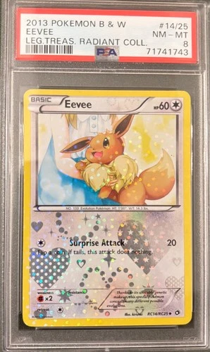 PSA 8 2013 Pokemon Legendary Treasures Eevee Radiant Collection RC14/RC25