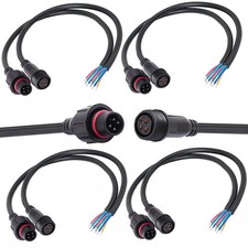 4 Wire Waterproof Connector, 4 Pin Male Female Plug LED Connector,with 16AWG ...