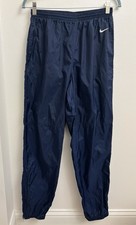 Nike Vintage 90  s White Tag Track Pant Navy Blue Nylon Windbreaker M Taiwan