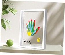 Family Handprint  Hand Casting Kit   DIY 4 Pages Acrylic Boards White Frame