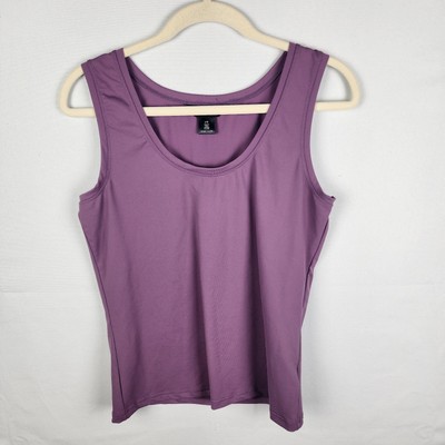 Ali Miles Tank Top Women s Size Large Purple Sleeveless Stretch