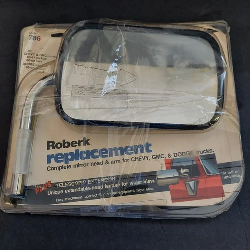 NOS Roberk Replacement Mirror Head/Arm Chevy, GMC 80-87, Dodge 86-on Trucks Vans
