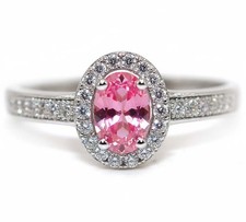 1CT Heat Treated Pink Topaz 925 Genuine Sterling Silver Ring Sz 7,8,9 MK5