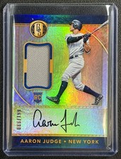 AARON JUDGE 2017 PANINI CHRONICLES #32 GOLD STANDARD ROOKIE JERSEY AUTO RC /199