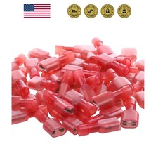 Red Female Spade Connector 22,20,18,16 AWG/Gauge Disconnect Crimp Terminals
