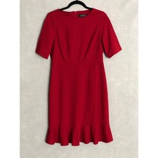 Kasper Sheath Dress Knit Short Sleeve Crimson Women's Small NEW