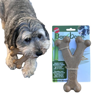SPOT by Ethical Products - Bambone Wish Bone   Durable Dog Chew Toy for